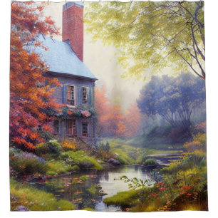 Farmhouse/stream/woods/painting