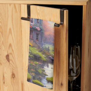 Farmhouse/stream/woods/painting  kitchen towel