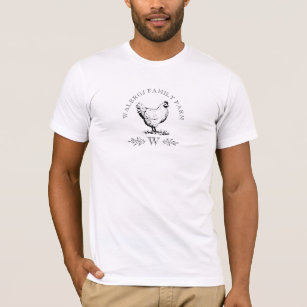farmhouse style chicken farm monogram T-Shirt