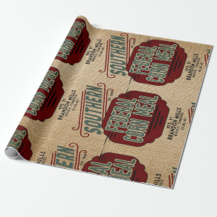 Farmhouse Style Grain Sack design Wrapping Paper