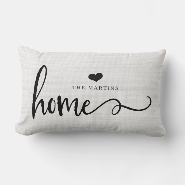 Farmhouse Style Grey Linen Look | Home Lumbar Pillow (Front)