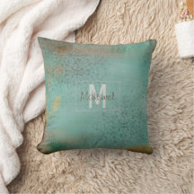 Farmhouse Style Rustic Teal Monogram