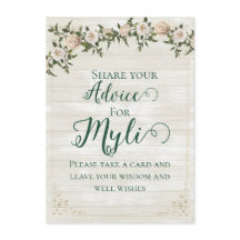 Farmhouse Tea Bridal Shower Flat Advice Card
