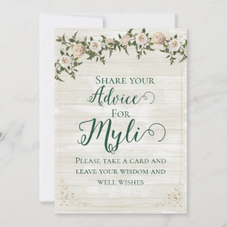 Farmhouse Tea Bridal Shower Flat Advice Card