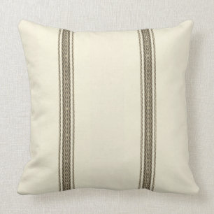 Farmhouse Ticking / Feed Sack Stripe Throw Pillow