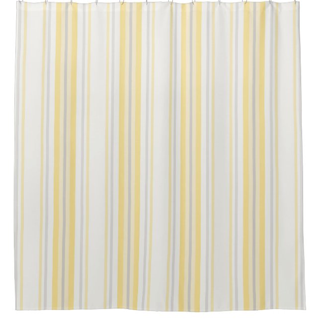 Farmhouse Ticking Stripes, Lemon Yellow, Grey (Front)