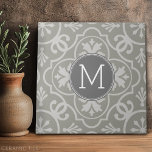Farmhouse Tile Pattern Custom Monogram<br><div class="desc">A popular design with neutral colours and an area to add your monograms or name. Trendy colours and patterns for your home. If you need to adjust the initials,  click on the customize button and make changes.</div>