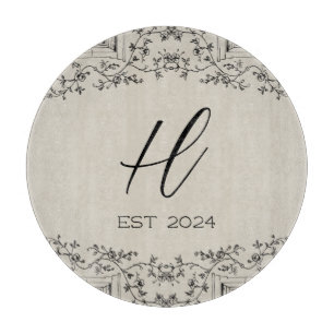 Farmhouse Vines Custom Established Year  Cutting Board