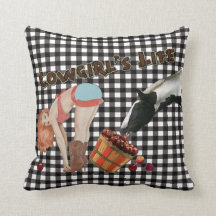 Farmhouse Vintage Cowgirl's Life Pinup Pillow