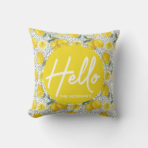 Farmhouse Watercolor Lemon Pillow