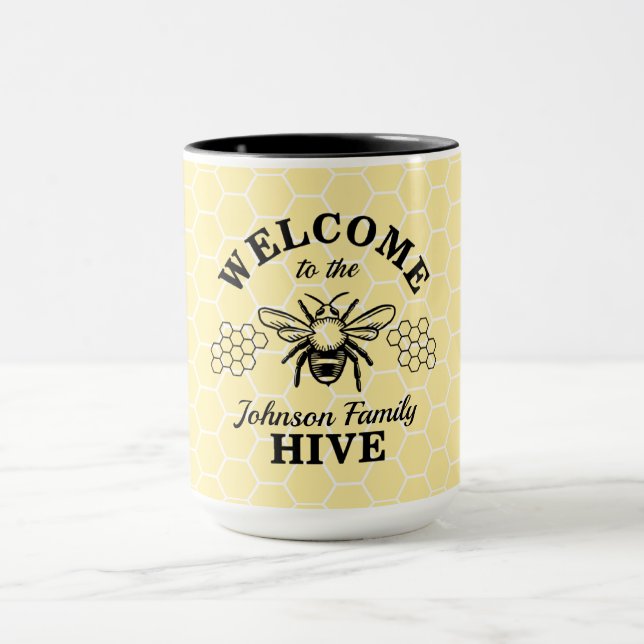 Farmhouse Welcome to Our Bee Hive Coffee Mug (Center)