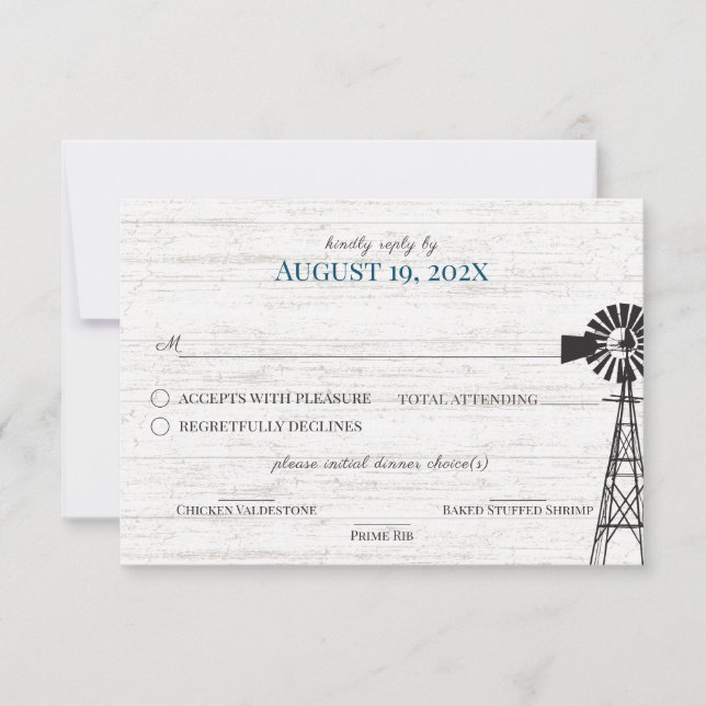 Farmhouse Windmill Réponse Invitation (Devant)