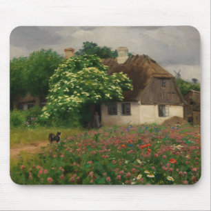 Farmhouse with Meadow Flowers  Mouse Pad