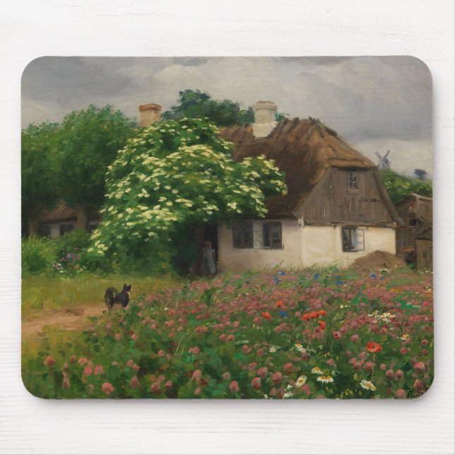 Farmhouse with Meadow Flowers  Mouse Pad (Front)