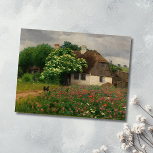 Farmhouse with Meadow Flowers  Postcard