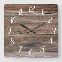 Farmhouse Wood Print Clock