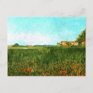 Farmhouses in Wheat Field, Vincent van Gogh Postcard