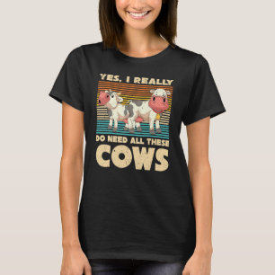 Farming Cow Farmer Farm Animal Retro Cow T-Shirt