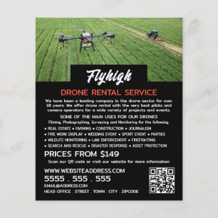 Farming Drone Portrait, Drone Rental Company Flyer