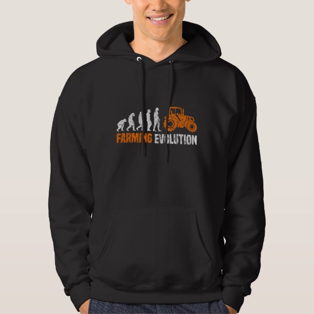 Farming Evolution Hoodie Tractor Hoodie Farmers (Front)