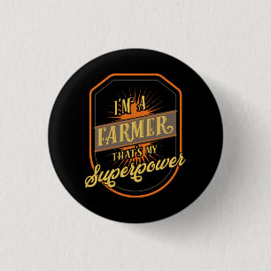 Farming Farmer 1 Inch Round Button