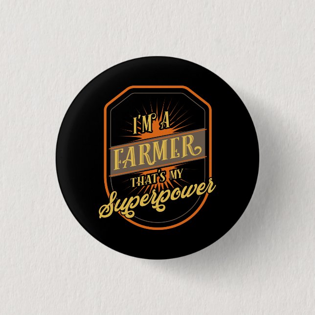 Farming Farmer 1 Inch Round Button (Front)