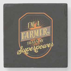 Farming Farmer Stone Coaster