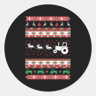 Farming Farmer Tractor Ugly Classic Round Sticker