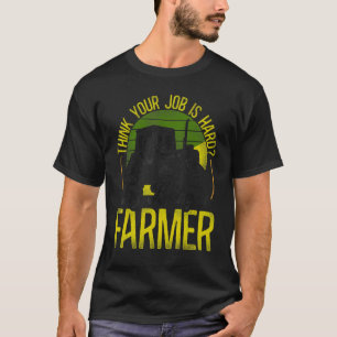 Farming Farmer Tractor Vintage Retro Think Your Jo T-Shirt