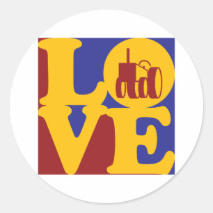 Farming Love Classic Round Sticker