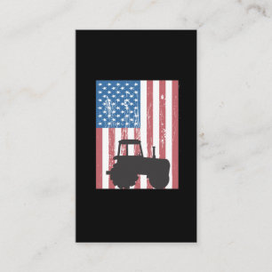 Farming Tractor American Flag Patriotic Farmer Business Card