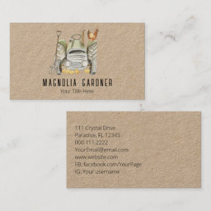 Farming Tractor Chickens Organic Gardening Business Card