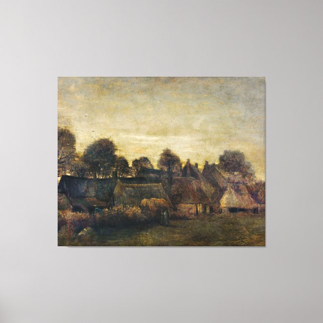 Farming Village at Twilight (1884) Canvas Print (Front)