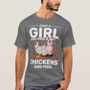 Farming Women Farmer Girls Chicken Lover Farm Anim T-Shirt