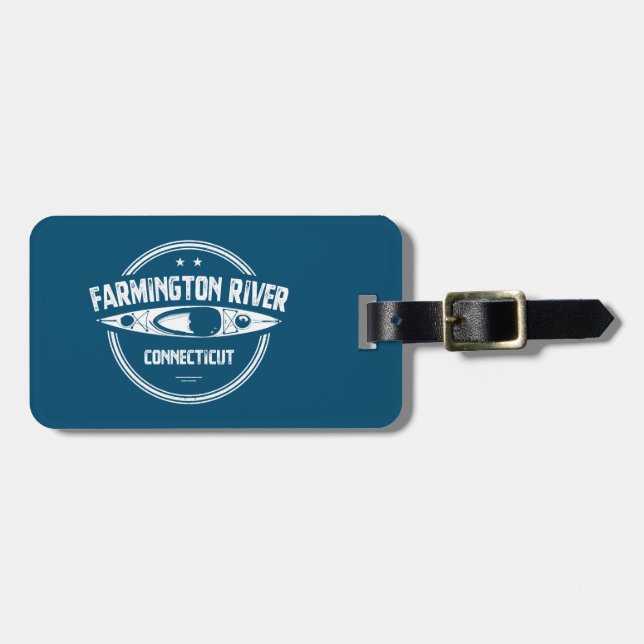 Farmington River Connecticut Kayaking Luggage Tag (Front Horizontal)