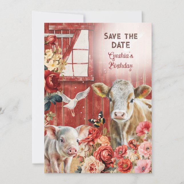 Farmland Chic Enregistrer la carte de date (Devant)