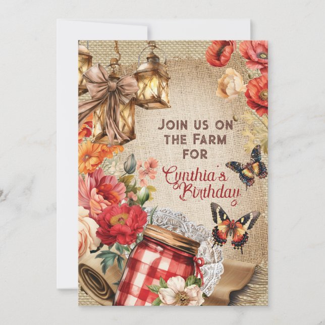 Farmland Chic Party Invitation (Front)