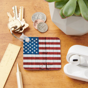 Farms   American Flag Barn Mural Keychain