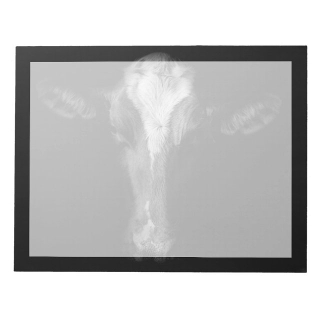 Farms | B&W Cow Head Shot Notepad (Front)