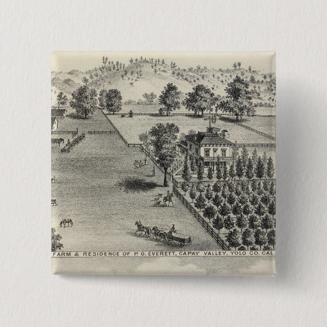 Farms, Capay Valley, Madison 2 Inch Square Button (Front)