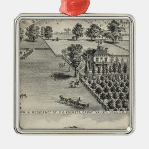 Farms, Capay Valley, Madison Metal Ornament