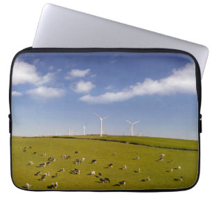 Farms   Cows Near Windmill Farm Laptop Sleeve