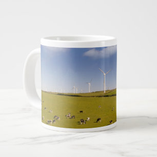 Farms Cows Near Windmill Farm Large Coffee Mug