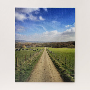 Farms English Countryside Dirt Road Jigsaw Puzzle