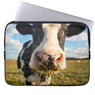 Farms Holstein Cow Chewing Laptop Sleeve