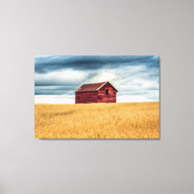 Farms | Old Red Barn Canvas Print (Front)