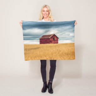 Farms Old Red Barn Fleece Blanket