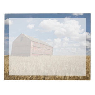 Farms   Old Red Barn in Wheat Field Notepad