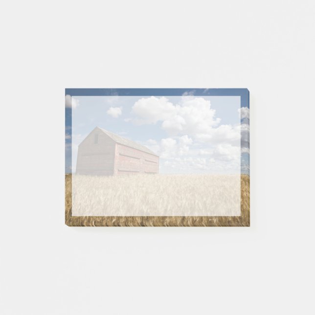 Farms | Old Red Barn in Wheat Field Post-it Notes (Front)