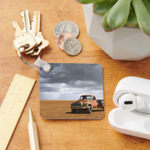 Farms   Old Truck in Field Keychain